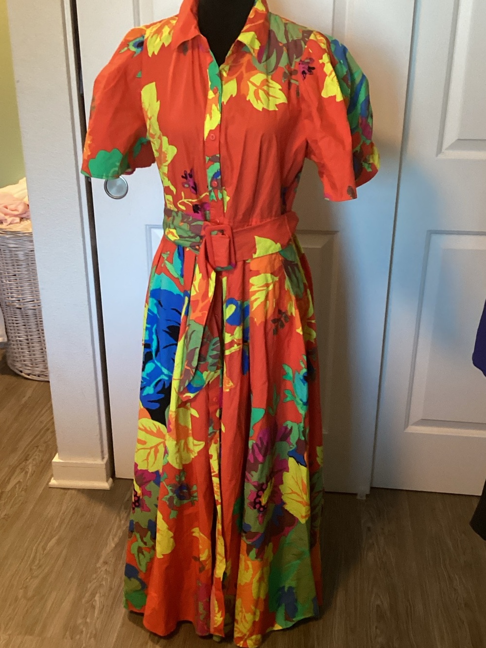 Christopher John Rogers Target Orange Floral Dress 10 - Picture 5 of 11